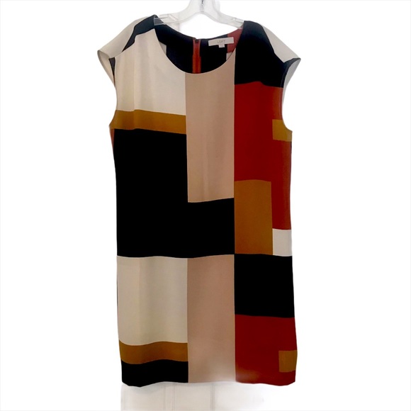 LOFT COLOR BLOCK SHIFT DRESS - Picture 2 of 2